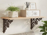 Wall Shelf Brackets 12 pcs Antique Brown 14 x 14 x 3.5 cm Steel 42038817