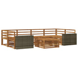 Outdoor Sofa Set 7 pcs Natural Solid Acacia Wood 3383097