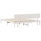 Bed Frame with Headboard White 180 x 200 cm Solid Pine Wood 872096