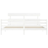Bed Frame without Mattress White Super King Size Solid Wood 3195107