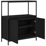 Bathroom Cabinet with Shelves Black Oak 76.5x35x95 cm 861917