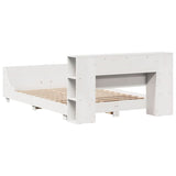 Bed Frame without Mattress White 150x200 cm King Size Solid Wood Pine 3323648