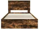 Bed Frame with Headboard Smoked Oak 90 x 200 cm Engineered Wood 3409707