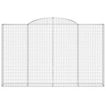 Arched Gabion Baskets 3 pcs 300x30x180/200 cm Galvanised Iron 3146594