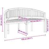 48021 Banana Bench 151 cm Solid Teak Wood