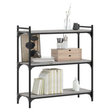 Bookcase 3-Tier Grey Sonoma 80x30x86 cm Engineered Wood 837670