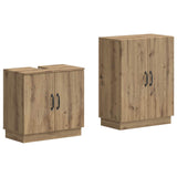 2 Piece Bathroom Cabinet Set HOORN Artisan Oak Engineered Wood 3417638