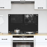 Kitchen Backsplash Black 80 x 50 cm Tempered Glass 42018036