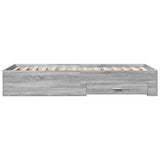 Bed Frame with Drawers without Mattress Grey Sonoma 90x190 cm Single 3280438