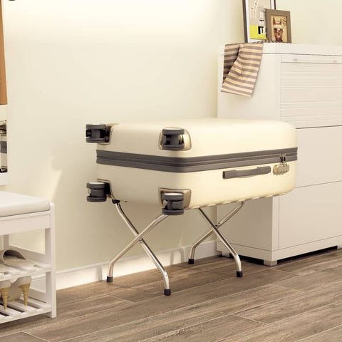 ZNTS Luggage Rack with Backrest Silver 56x39x52cm 153074