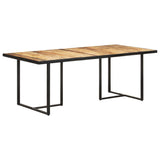 ZNTS Dining Table 200 cm Rough Mango Wood 320697