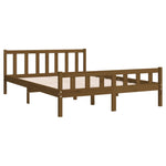 Bed Frame without Mattress Honey Brown Solid Wood King Size 810687