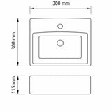 Ceramic Bathroom Sink Basin with Faucet Hole Black Square 141941