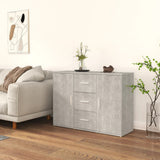 Sideboard Concrete Grey 91x29.5x65 cm Engineered Wood 823346