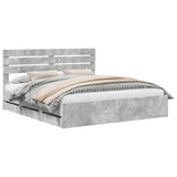 Bed Frame with Drawer Concrete Grey 180 x 200 cm Engineer Wood 3411486