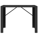 Bar Table with Glass Top Black 145x80x110 cm Poly Rattan 362597