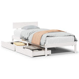 Bed Frame without Mattress White 90x190 cm Single Solid Wood Pine 3301501