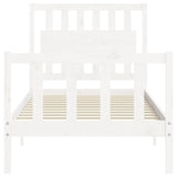 Bed Frame without Mattress White 90x200 cm Solid Wood Pine 3192412