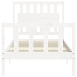 Bed Frame without Mattress White Single Solid Wood Pine 3192392