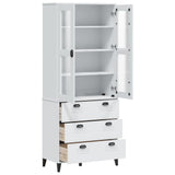 Highboard VIKEN White 80x40x190 cm Solid Wood Pine 3207150