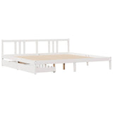 Bed Frame without Mattress White 200x200 cm Solid Wood Pine 3301645