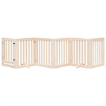 Dog Gate with Door Foldable 6 Panels 300 cm Poplar Wood 352237