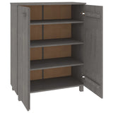 Shoe Cabinet HAMAR Light Grey 85x40x108 cm Solid Wood Pine 340519
