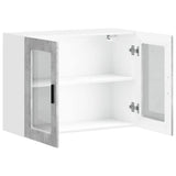 Kitchen Wall Cabinet with Glass Door Porto Concrete Grey 854091
