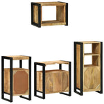 Bathroom Furniture Set with Shelf 4 pcs Brown Solid Mango Wood 3305674
