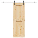 Sliding Door NARVIK Natural and Black 70 x 210 cm 3445305