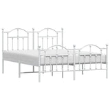 Metal Bed Frame without Mattress with Footboard White 140x200cm 353507