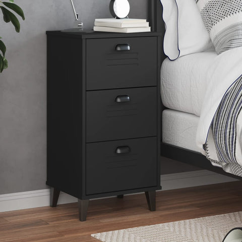 ZNTS Bedside Cabinet VIKEN Black Engineered Wood 374918