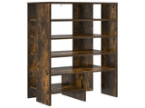Shoe Cabinet with Shelf 2 pcs Smoked Oak Engineered Wood 8000384