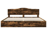 Bed Frame with Drawer Smoked Oak 180 x 200 cm Engineer Wood 3413391