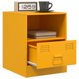 ZNTS Bedside Cabinets 2 pcs Mustard Yellow 34.5x39x44 cm Steel 841758