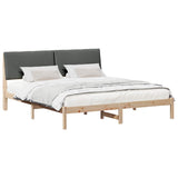 Bed frame Brown and dark grey 180 x 200 cm Solid pine wood 3394364