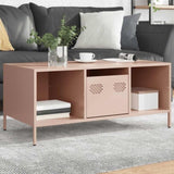 ZNTS Coffee Table Pink 101.5x50x43.5 cm Cold-rolled Steel 851275