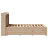Bookcase Bed without Mattress 135x190 cm Double Solid Wood Pine 3308975