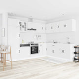 14 Piece Kitchen Cabinet Set Lucca White Engineered Wood 3314981