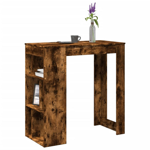 ZNTS Bar Table with Racks Smoked Oak 102x50x103.5 cm Engineered Wood 854359