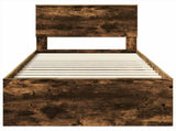 Bed Frame with Headboard Smoked Oak 80 x 200 cm Engineered Wood 3408904