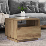 Coffee Table with LED Lights Artisan Oak 50x49x40 cm 857709