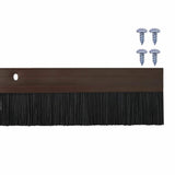 Screw-on Door Brush Seals 12 pcs Brown 100 cm Aluminium Alloy 42019446