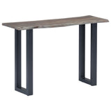 Console Table Grey 115x35x76 cm Solid Aacia Wood and Iron 247831