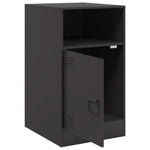 ZNTS Bedside Cabinets 2pcs Black 34.5x39x62 cm Steel 841764