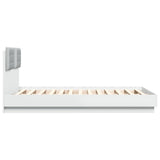 Bed Frame with LED without Mattress White 135x190 cm Double 3210045