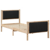 Bed frame Brown and black 75 x 190 cm Solid pine wood 878511