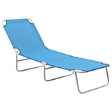 Sun Lounger Turquoise Blue Oxford fabric, Powder-coated steel 310329