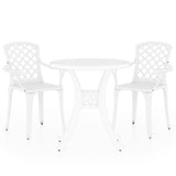 Bistro Set White Cast Aluminium Medium Tough Bistro Set Round 3070582
