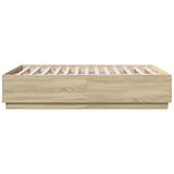Bed Frame with LED without Mattress Sonoma Oak 120x190 cm Small Double 3209655